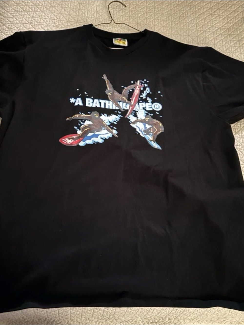 Bape Black Surfing Ape Graphic Tee